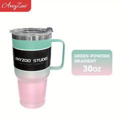 Anyzoo Tumbler 30oz Stainless Steel Water Bottle Handle Lid