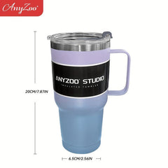 Anyzoo Tumbler 30oz Stainless Steel Water Bottle Handle Lid