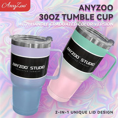 Anyzoo Tumbler 30oz Stainless Steel Water Bottle Handle Lid