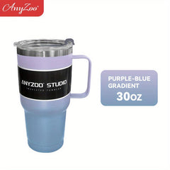 Anyzoo Tumbler 30oz Stainless Steel Water Bottle Handle Lid