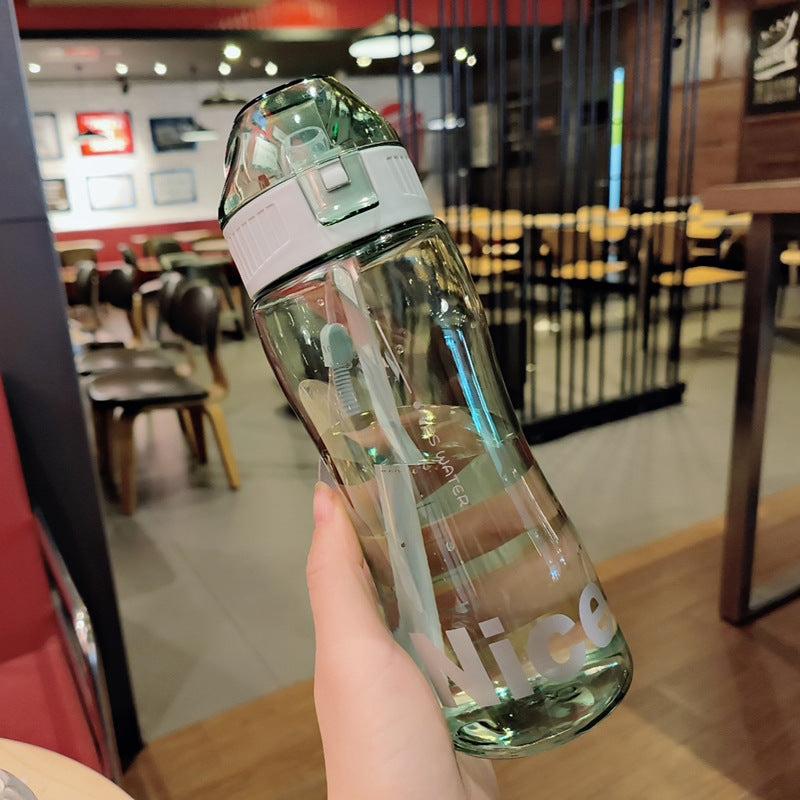 580ml Sports Water Bottle With Straw for Outdoor Summer Drinkware
