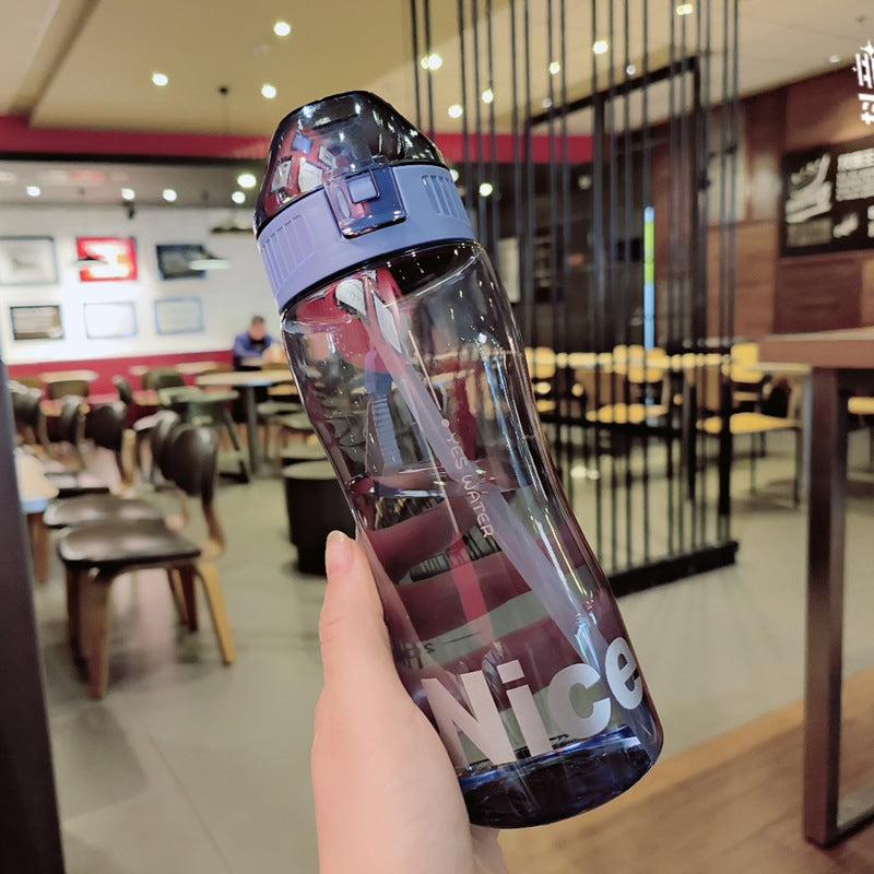 580ml Sports Water Bottle With Straw for Outdoor Summer Drinkware