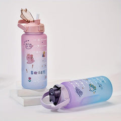 Modern Plastic Water Bottle with Straw