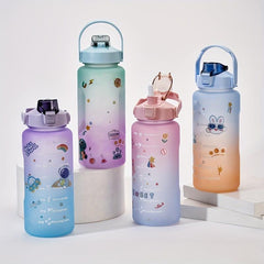 Modern Plastic Water Bottle with Straw