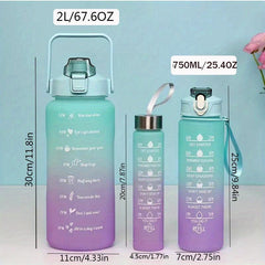 Gradient Sports Water Bottle Set With Straw