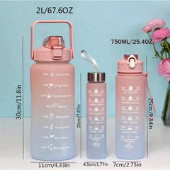 Gradient Sports Water Bottle Set With Straw