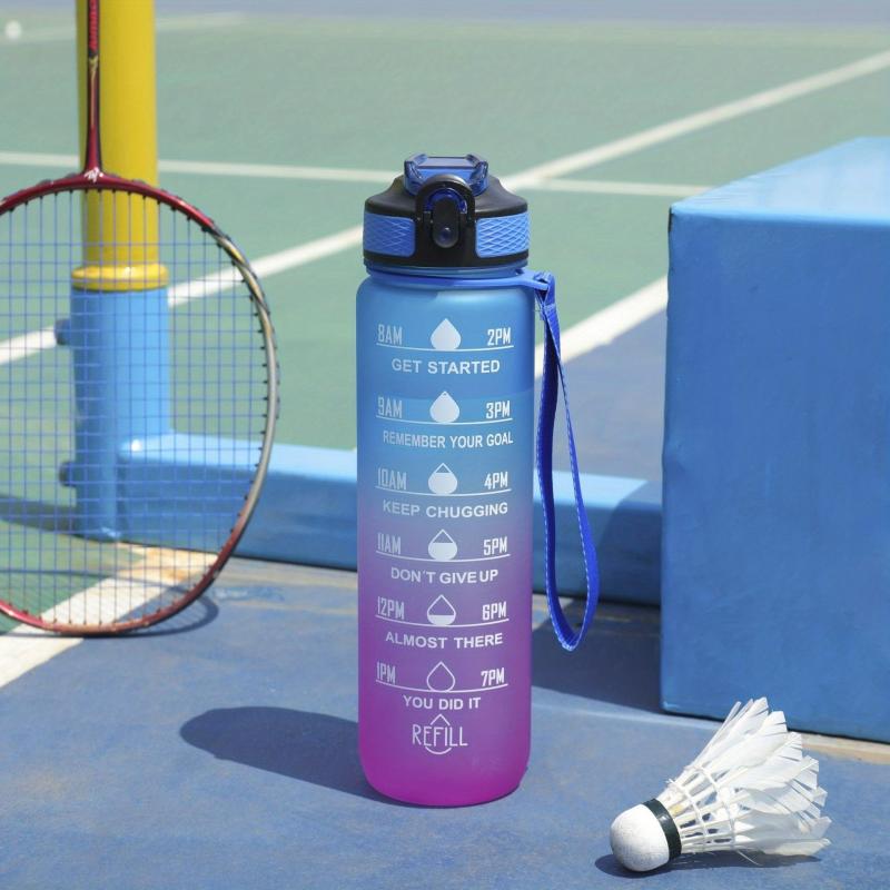 1L Gradient Water Bottle Colorful Wide Mouth Drinking Bottle