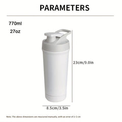 Classic Protein Shaker Bottle 27oz Stainless Steel Gym Bottle