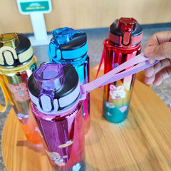 Large Sports Water Bottle With Straw & Strap Leak-Proof BPA Gradient Bottle