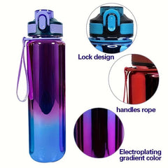 Large Sports Water Bottle With Straw & Strap Leak-Proof BPA Gradient Bottle