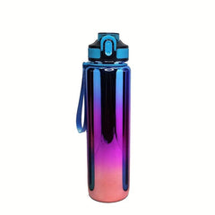 Large Sports Water Bottle With Straw & Strap Leak-Proof BPA Gradient Bottle