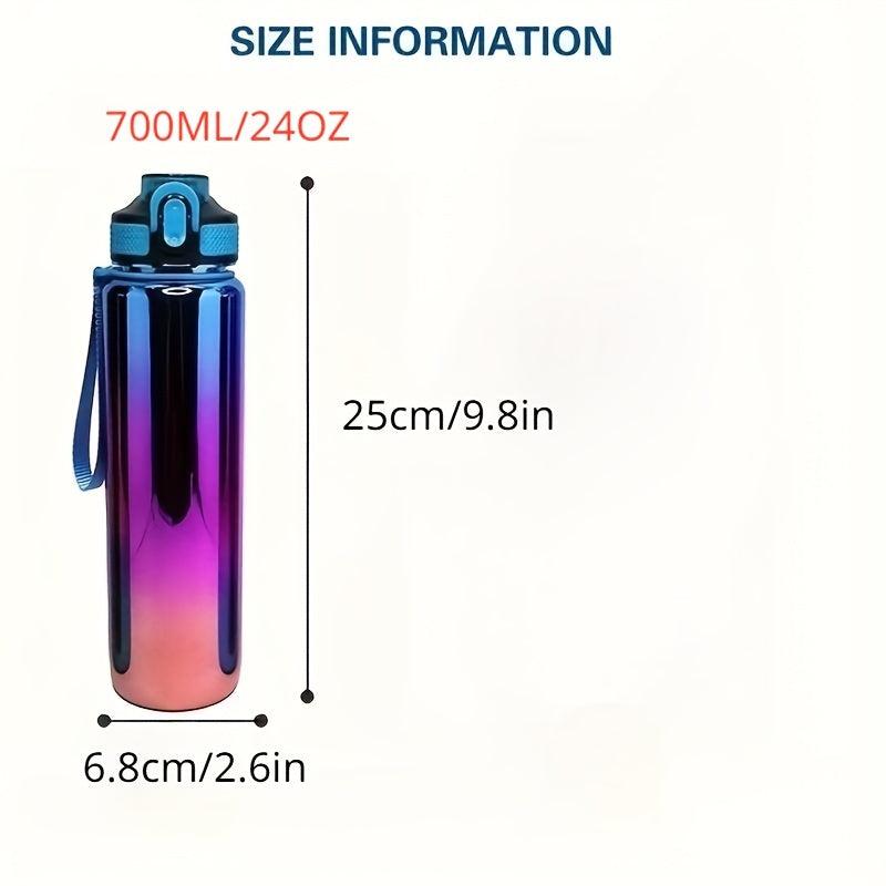 Large Sports Water Bottle With Straw & Strap Leak-Proof BPA Gradient Bottle