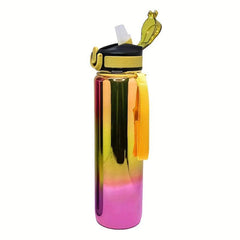 Large Sports Water Bottle With Straw & Strap Leak-Proof BPA Gradient Bottle