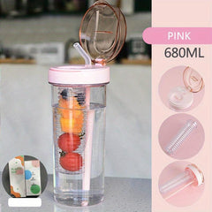 Sports Water Bottle Leak Proof with Straw 1pc