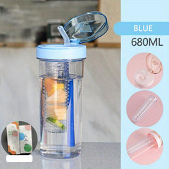 Sports Water Bottle Leak Proof with Straw 1pc