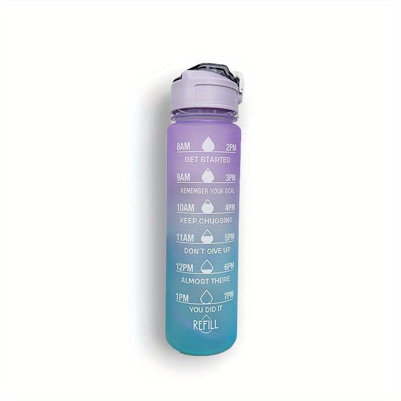900ml Leakproof Motivational Water Bottle for Hiking Fitness