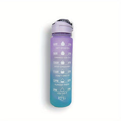 900ml Leakproof Motivational Water Bottle for Hiking Fitness