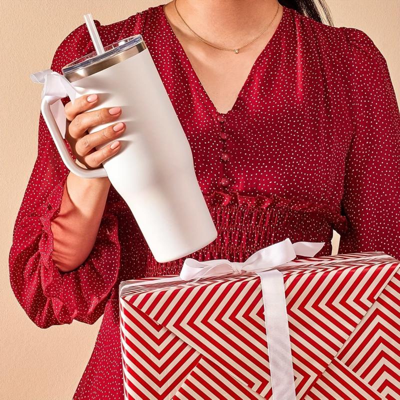 40 Oz Tumbler w/ Handle & Straw Lid, Stainless Steel