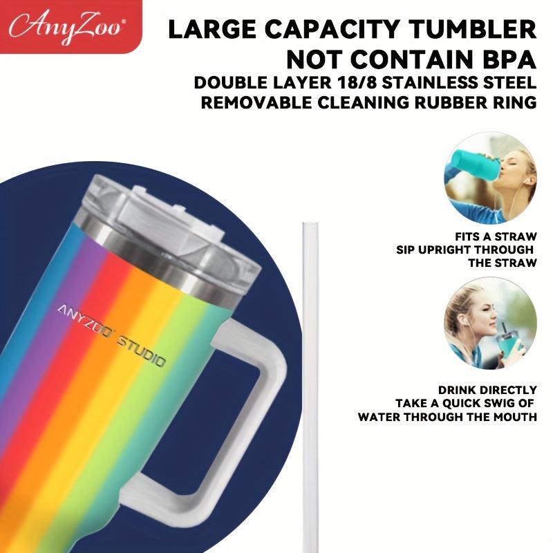 40 oz Stainless Steel Insulated Water Bottle - Leakproof Double Wall Design
