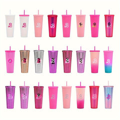 Holographic Studded Tumbler Plastic Water Bottle Travel Cold Cup Collection 24