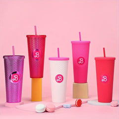 Holographic Studded Tumbler Plastic Water Bottle Travel Cold Cup Collection 24