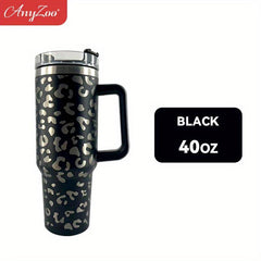40oz Leopard Print Tumbler Straw and Lid