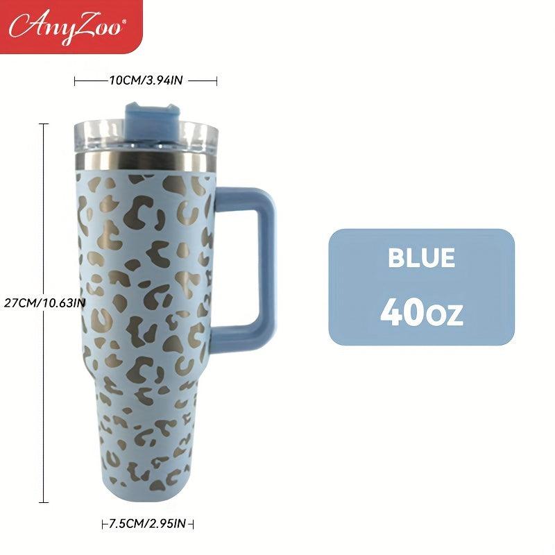 40oz Leopard Print Tumbler Straw and Lid