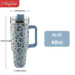 40oz Leopard Print Tumbler Straw and Lid