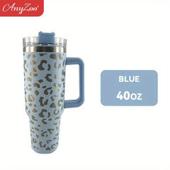 40oz Leopard Print Tumbler Straw and Lid