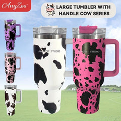 40oz Leopard Print Tumbler Straw and Lid