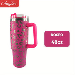 40oz Leopard Print Tumbler Straw and Lid