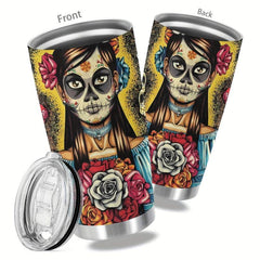 20oz Halloween Cup Stainless Steel Tumbler - Skull Design
