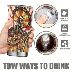 20oz Halloween Cup Stainless Steel Tumbler - Skull Design