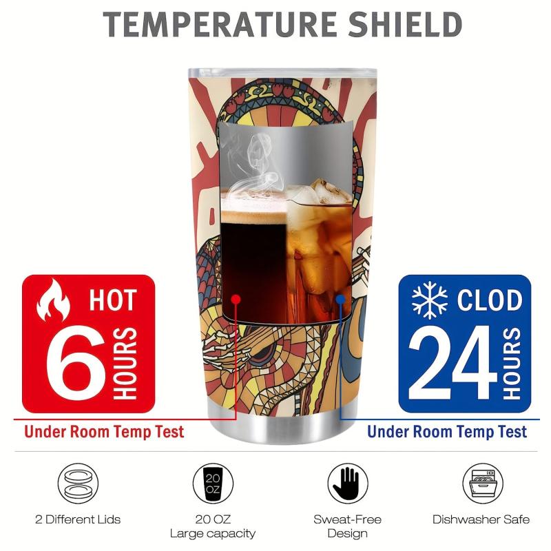 20oz Halloween Cup Stainless Steel Tumbler - Skull Design