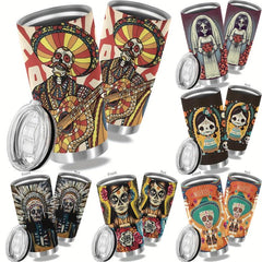 20oz Halloween Cup Stainless Steel Tumbler - Skull Design