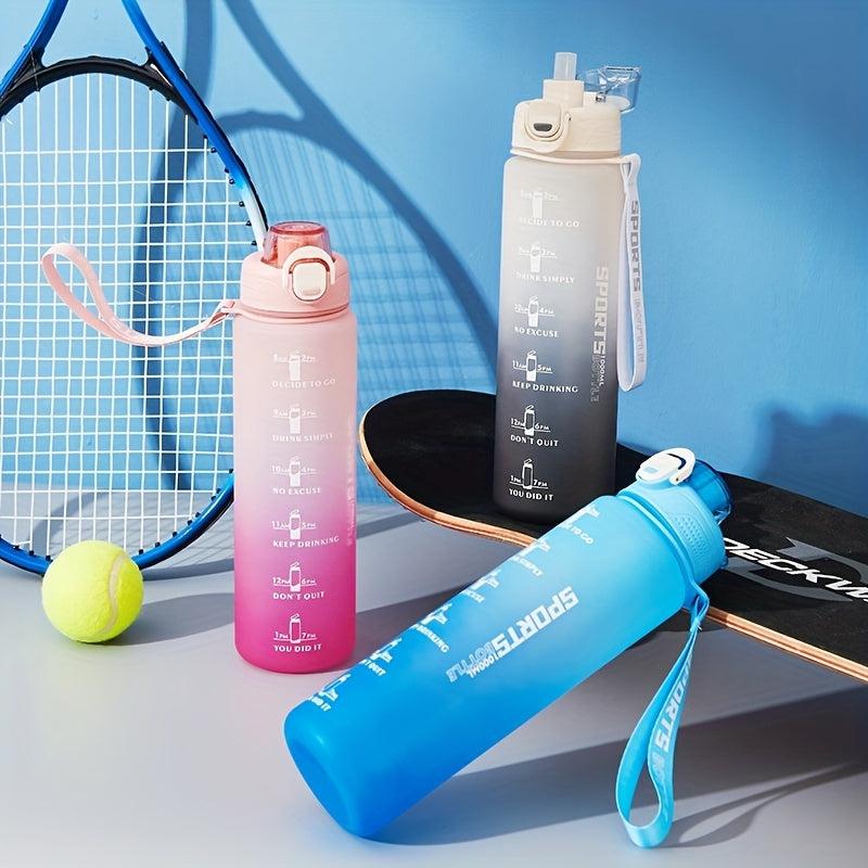 Motivational Water Bottle 1000ml Sports Cup for Outdoor Fitness