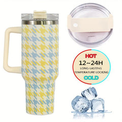 Sakura Train 40 oz Houndstooth Tumbler, Stainless Steel Vac