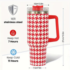 Sakura Train 40 oz Houndstooth Tumbler, Stainless Steel Vac