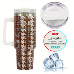 Sakura Train 40 oz Houndstooth Tumbler, Stainless Steel Vac