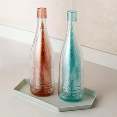6pcs Plastic Champagne Flutes and Bottle Set - Kitchen Camping Organizer