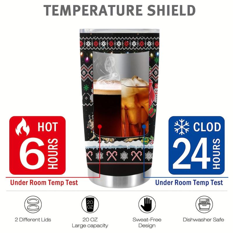 20oz Christmas Stainless Steel Tumbler Double Wall Vacuum Insulated Travel Mug