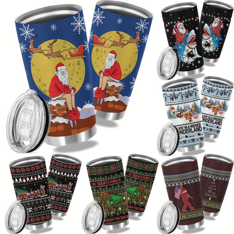 20oz Christmas Stainless Steel Tumbler Double Wall Vacuum Insulated Travel Mug