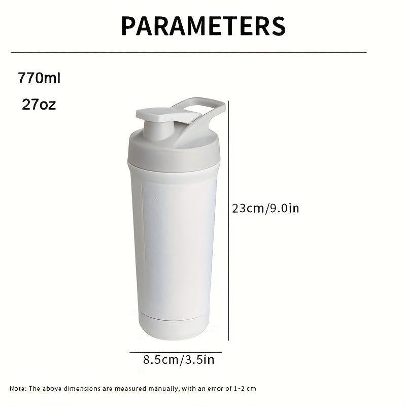 Stainless Steel Shaker Bottle Insulated 27oz 770ml Powder Shaker Bottle