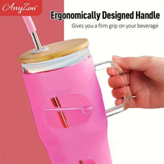 Anyzoo Tumbler With Straw 32oz Glass Cups Summer Drinkware