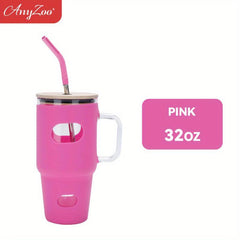 Anyzoo Tumbler With Straw 32oz Glass Cups Summer Drinkware