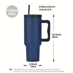 40oz Reusable Vacuum Tumbler Stainless Steel Cup with Straw