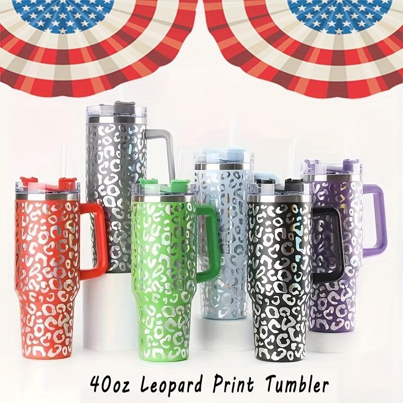 40oz Insulated Leopard Stainless Steel Tumbler - Vacuum Technology