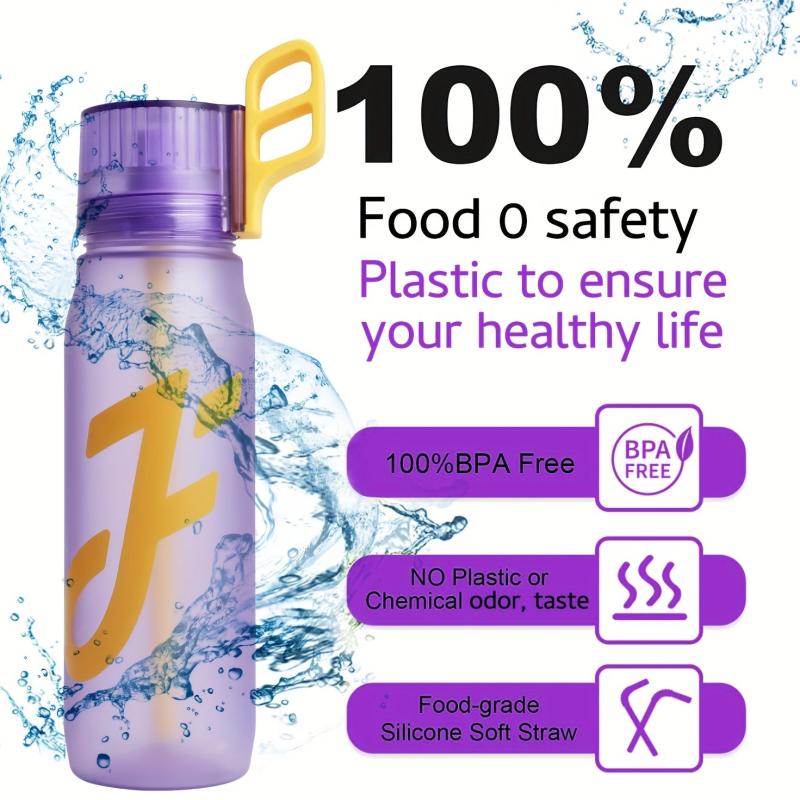 650ml Water Bottle with Straw, 5 Flavors Pods, BPA-Free