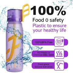 650ml Water Bottle with Straw, 5 Flavors Pods, BPA-Free