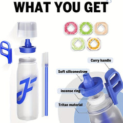 650ml Water Bottle with Straw, 5 Flavors Pods, BPA-Free